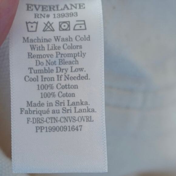 Everlane Utility Canvas Overalls Ivory Womens Size 4 - Picture 8 of 8